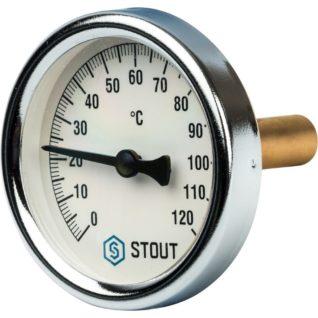 STOUT Термометр биметаллический с погружной гильзой Dn 63 мм 1 2